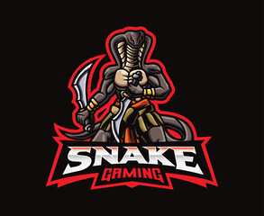 Snake mutant mascot logo design