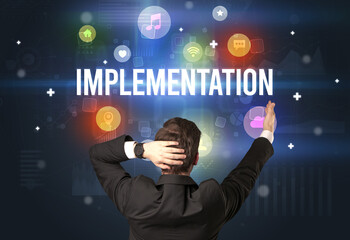 Rear view of a businessman