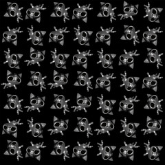 Robot cat illustration motif pattern