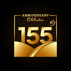 155th anniversary, Anniversary Celebration template design. Logo vector illustration