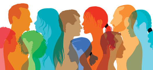 Students studying in a multicultural classroom or online. Getting ready for a successful career or job. Group profile Flat cartoon.