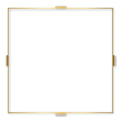 Obraz premium Gold shiny glowing vintage frame with shadows isolated transparent background. Golden luxury realistic rectangle border. Vector illustration