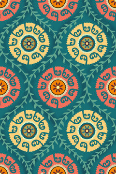 Traditional seamless indian pattern, Vintage decorative elements. Oriental pattern,