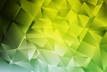 Light Green, Yellow vector texture with triangular style.