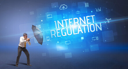 defending with umbrella from cyber attack