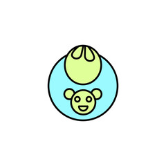 Baby bib icon. Simple element illustration. Baby bib concept outline symbol design.