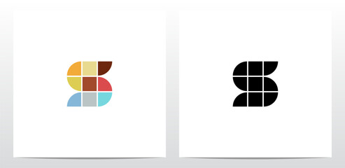 Colorful Tiles Letter Logo Design S - obrazy, fototapety, plakaty
