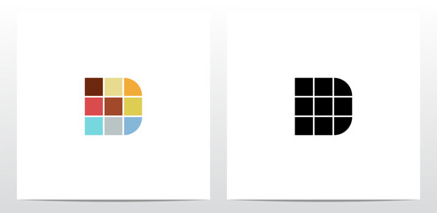 Colorful Tiles Letter Logo Design D - obrazy, fototapety, plakaty