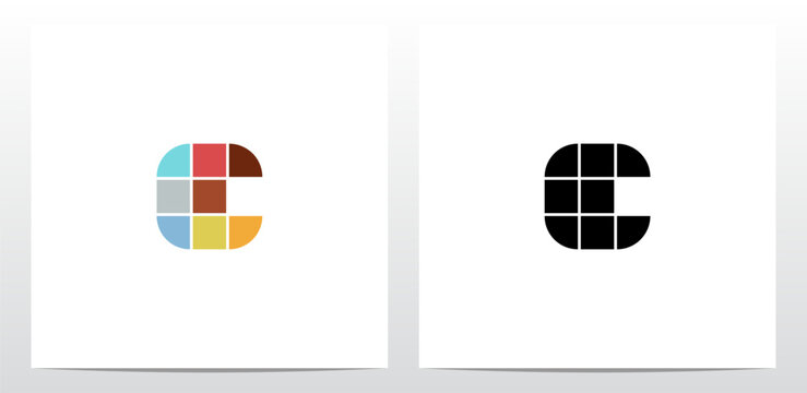 Colorful Tiles Letter Logo Design C
