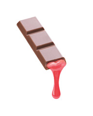 Chocolate with the stuffing raspberry jam on Bello phones