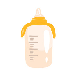 Baby milk in bottle. Vector isolated on white