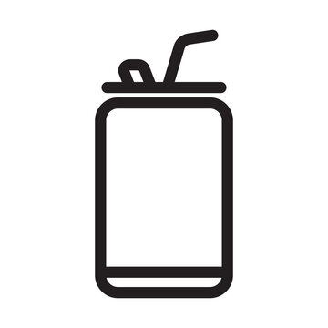recommend clip art: Soda Can Drink line icon. Beer Can Vector illustration