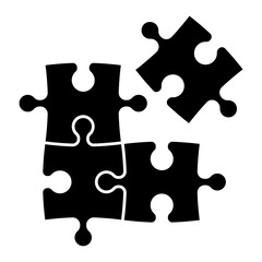 Fototapeta premium Puzzle pieces icon. Jigsaw vector illustration