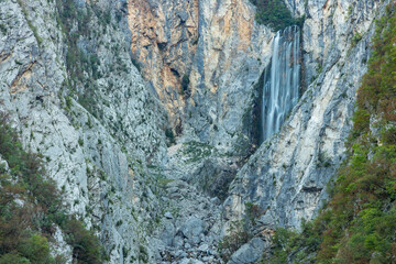 Boka waterfalls near Bovec in Slovenia