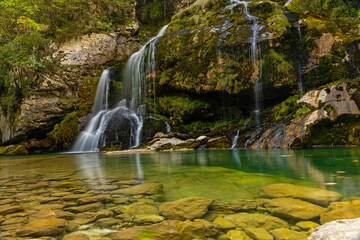 Virje waterfalls near Bovec in Slovenia
