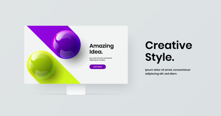 Premium website screen vector design concept. Amazing display mockup web project layout.