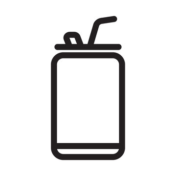 recommend clip art: Soda Can Drink line icon. Beer Can illustration