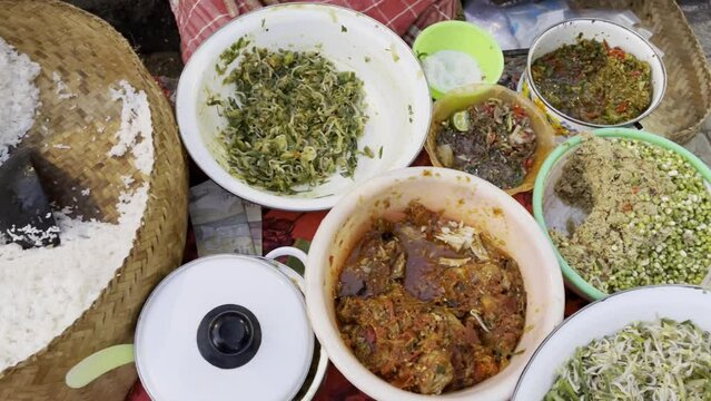 Asian Food Market Bali Urab Rice Indonesian Dishes