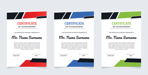 Modern Portrait certificate template vector perfect for excellence, achievement, appreciation or completion
