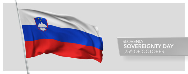 Slovenia sovereignty day greeting card, banner vector illustration