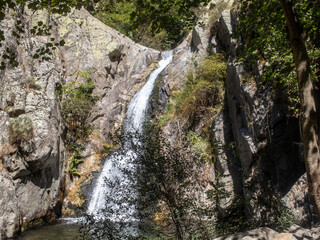 Fototapeta na wymiar waterfall in the forest, cascade Saint Vincent