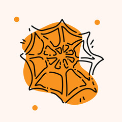 Illustration of a spider web sticker for Halloween