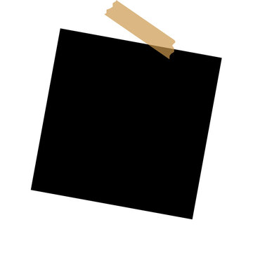 Empty black photo frame for stock isolated on transparent