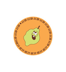 Vector Cartoon Retro Stickers Funny Stickers Groove Peace Hippie Happiness Cute Animal Quotes Funny Faces Mushrooms Psychedelic Cartoons