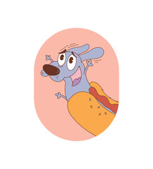 Vector Cartoon Retro Stickers Funny Stickers Groove Peace Hippie Happiness Cute Animal Quotes Funny Faces Mushrooms Psychedelic Cartoons