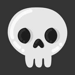 Doodle flat clipart. Cute funny skull for halloween decoration. All objects are repainted.