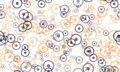 Random circles, textured pattern, yellow, orange and blue colors on the white background. Seamless pattern. Astrological sign of sun