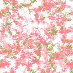 Fototapeta na wymiar Paint splashes with dotted texture. Red and green colors on the white background. Seamless pattern