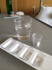 Tablets for the whole day.  Treatment in the hospital.