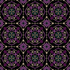 Seamless pattern decorative, flower pattern in vintage mandala style for tattoos, fabrics or decorations and more	