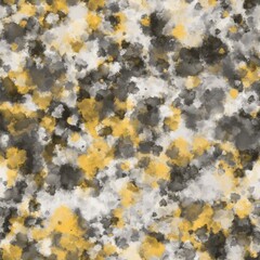 Black, yellow and white watercolor spots. Seamless pattern for wrapping, textile, print.