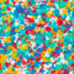 Multicolored random brush strokes. Feathers imitation. Red, yellow, blue and red colors. Seamless background.