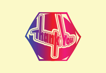 Thank you letter logo and sticker design template