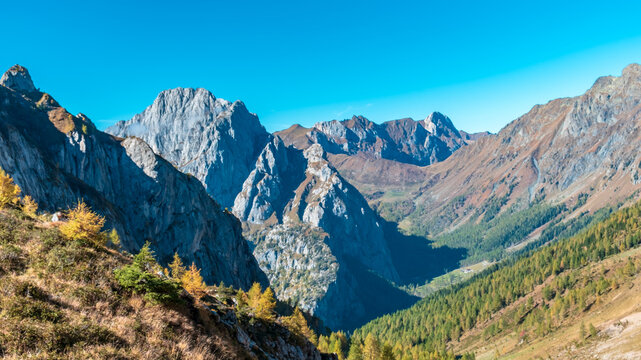 The Carnic Alps In A Colorful Autumn Day