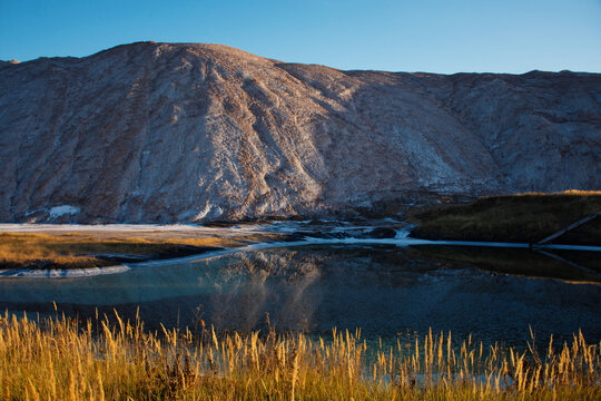 mountain landscape salt heaps