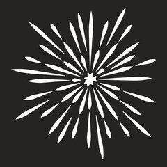 Fireworks icon. Vector Illustration isolated on black background. Design Logo template.