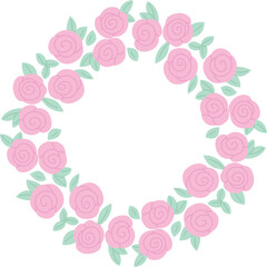 pink roses floral wreath