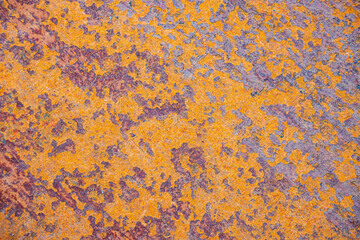 Grunge rusted metal texture for background.Orange color background