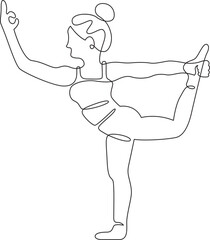 dancer pose yoga practice outline drawing 