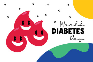 World Diabetes Day Awareness Banner Illustration. Cute Illustration of World Diabetes Day