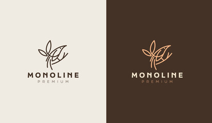 Bird monoline logo template. Universal creative premium symbol. Vector sign icon logotype