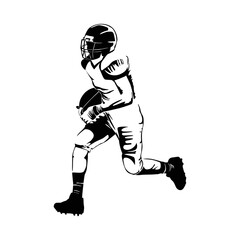 Fototapeta na wymiar rugby player silhouette. American football vector illustration.