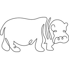 hippopotamus lined animal