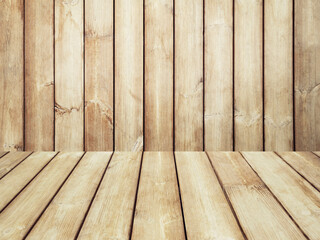 Concept or conceptual vintage or grungy brown background of natural wood or wooden old floor and wall