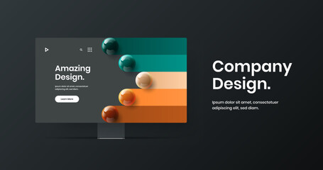 Abstract website screen vector design illustration. Premium display mockup banner layout.