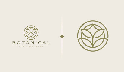 Organic Botanical Minimal Natural Iconic Graphic Decor Linear Simple Floral Logo Design. Universal creative premium symbol. Vector sign icon logo template